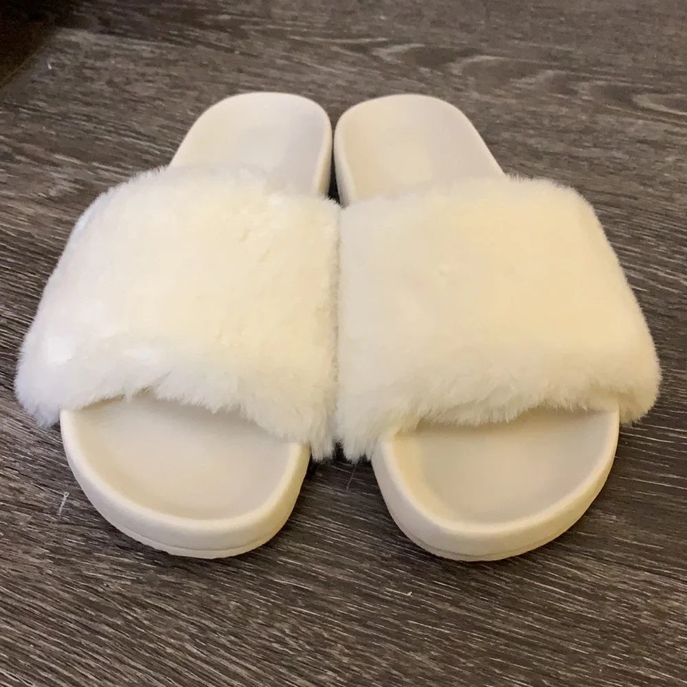 J.Crew Pacific Fluffy-Strap Slides